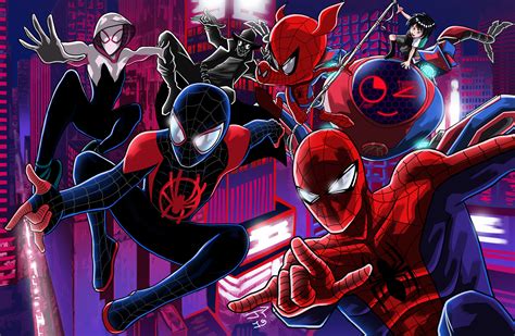 Download Spider Ham Spider Man Noir Peni Parker Miles Morales Spider Man Movie Spider Man Into