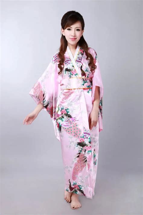 Autumn Exquisite Japan Kimono Dress In Pink Women Clothes With Japan Style Classical Costumes