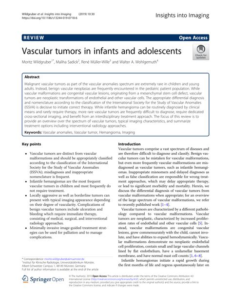 Pdf Vascular Tumors In Infants And Adolescents