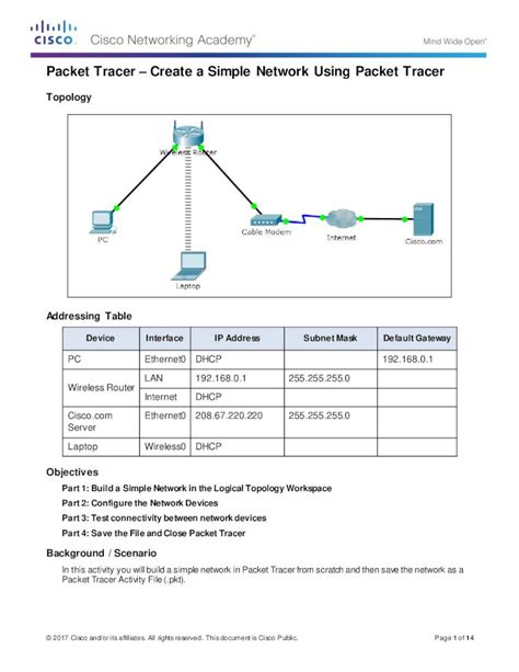 PDF Packet Tracer Create A Simple Network Using Packet Tracer 2021