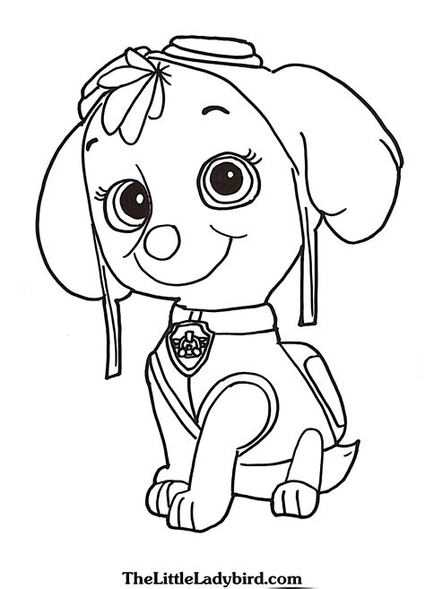 Follow the rescue dog team and ryder on their adventures in this adorable nick jr. Paw Patrol Coloring Pages Sky at GetColorings.com | Free ...