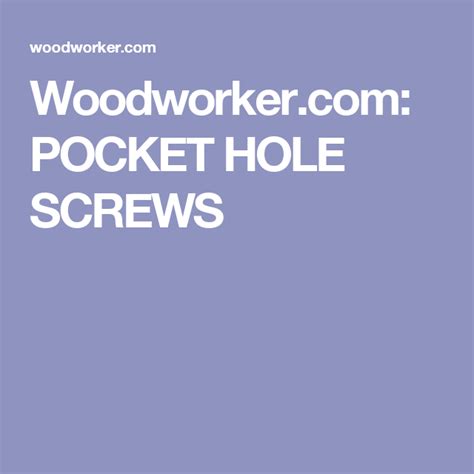 Pocket Hole Screws Pocket Hole Screws Pocket Hole Screw