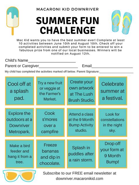 Get Ready For An Exciting Summer Challenge Macaroni Kid Downriver