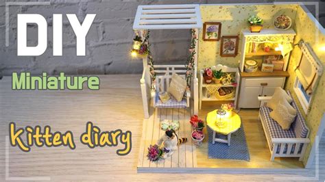 Diy Miniature Dollhouse Room Kitten Diary냥이 하우스 미니어처 Youtube