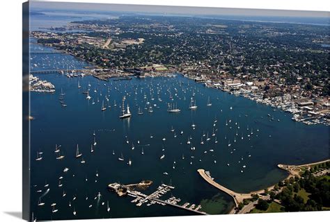 Newport Harbor Newport Rhode Island Aerial Photograph Wall Art