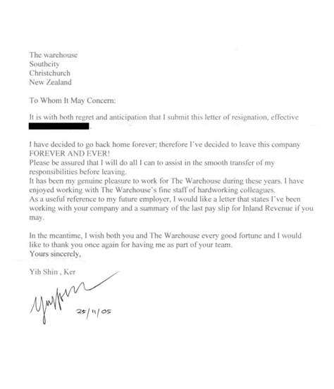 These templates are available in pdf and word formats, thus making it. Letter Of Resignation New Zealand - Sample Resignation Letter