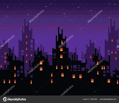 Vector Spooky Town Landscape Haunted City At Night