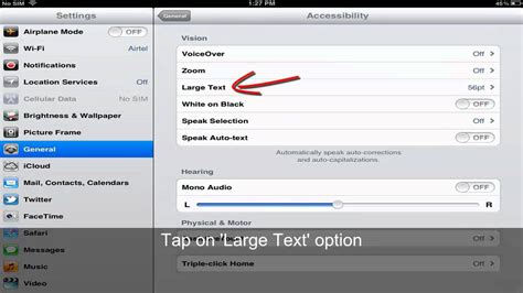 When i go to print, it shows up with that default windows 7. Change & enlarge text size on iPad screen - YouTube
