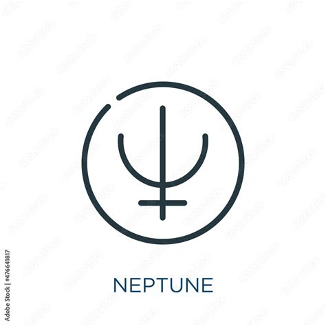 Neptune Thin Line Icon Poseidon Arrow Linear Icons From Zodiac