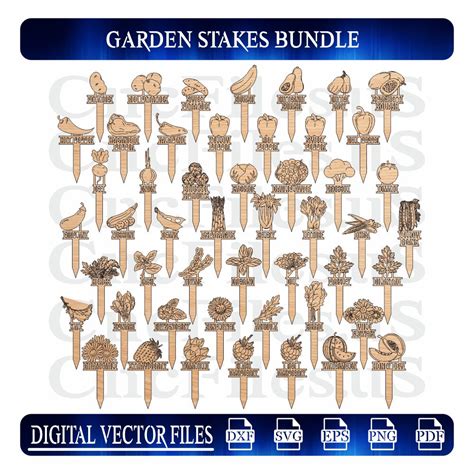 Vegetable Garden Stakes Bundle Svg Dxf Ai Eps Png