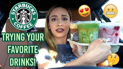 Trying Your Favorite Starbucks Drinks Youtube