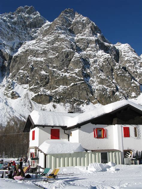 Mountain Refuge In The Val Ferret Mountain Refuge In The