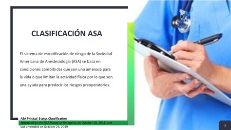 Riesgo Anestésico Clasificación Asa