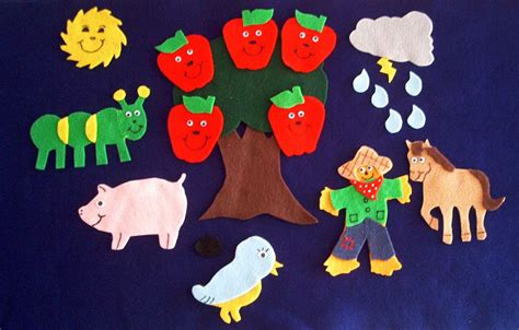 A Little Apple Seed 5 Little Apples Flannel Board Felt Story Set 8