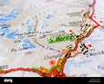 St. Moritz city over a road map (SWISS Stock Photo - Alamy