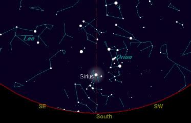 The star is designated α canis majoris. Eye on the Sky: November 2010