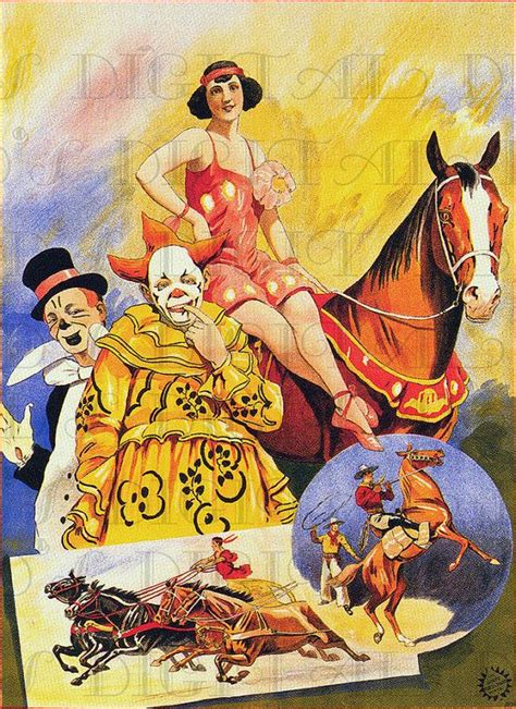 Antique CIRCUS Poster Vintage Clowns Various Performers Etsy Canada