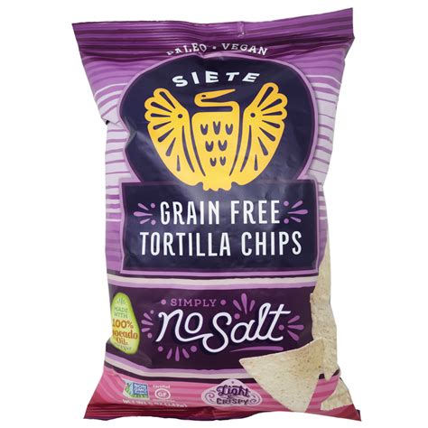 siete no salt grain free tortilla chips 5oz closed dated 1 21 21