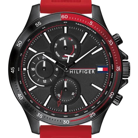 Tommy Hilfiger 1791722 Chronograph Watch Red Mainline Menswear Denmark