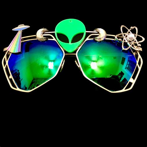 Alien Third Eye Sunglasses Embellished Rave Festival Decorated Etsy