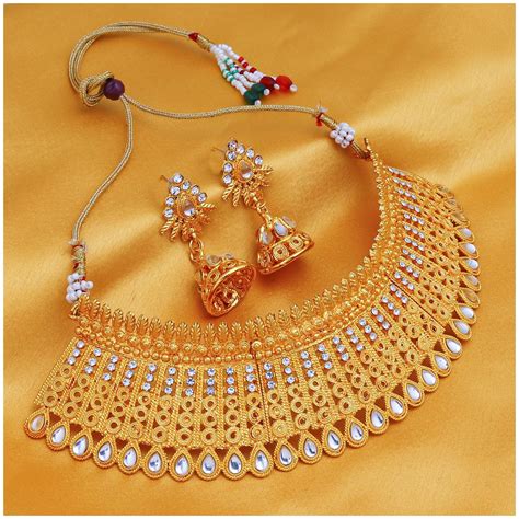 Sukkhi Gorgeous Gold Plated Kundan Choker Necklace Set For Women Fdw Ebay
