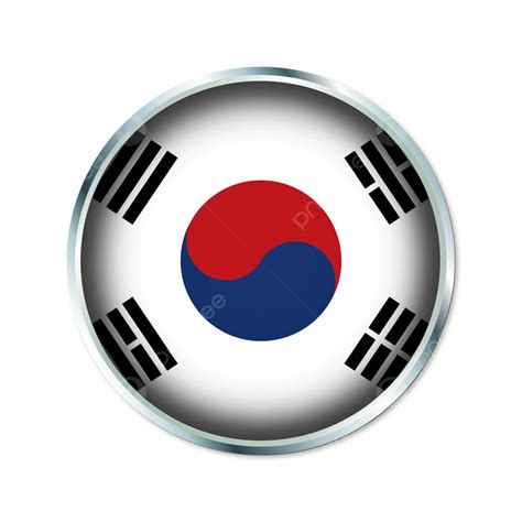 South Korea Round Flag With Transparent Background Vector South Korea