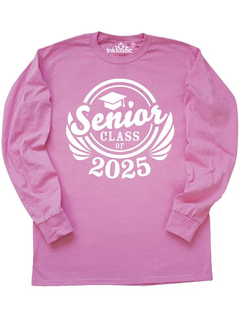 Inktastic Senior Class Of 2025 In White With Graduation Cap Long Sleeve