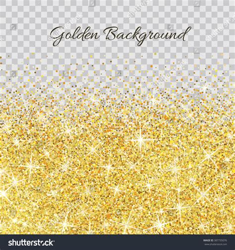 Gold Glitter Texture Isolated On Transparent Background Vector