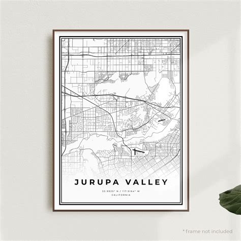 Jurupa Valley Map Print Jurupa Valley Street Map California Etsy