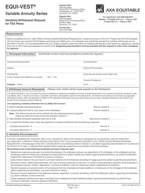 Equitable Withdrawal Form Fill Online Printable Fillable Blank