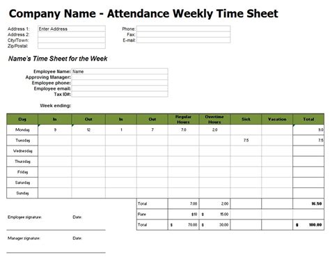 8 Sample Excel Timesheet Templates Business Template
