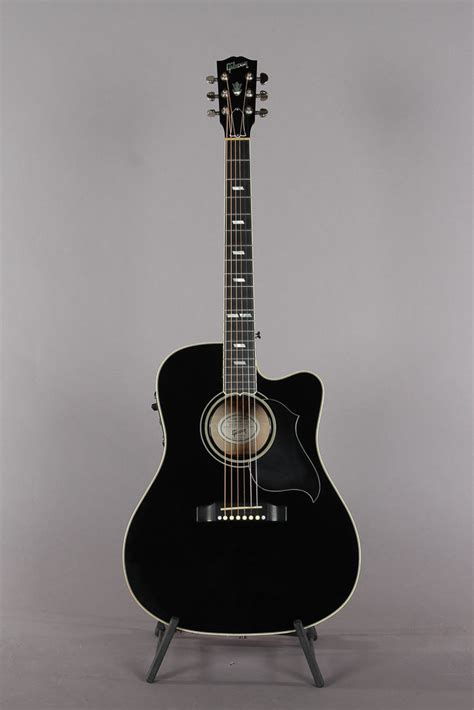 2010 Gibson Dove Performer Acoustic Electric Ebony Black Guitar Chimp