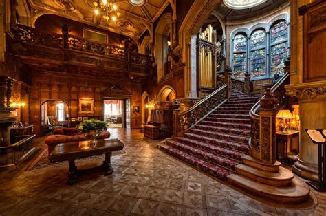 An Ornately Decorated Staircase In The Middle Of A Building With