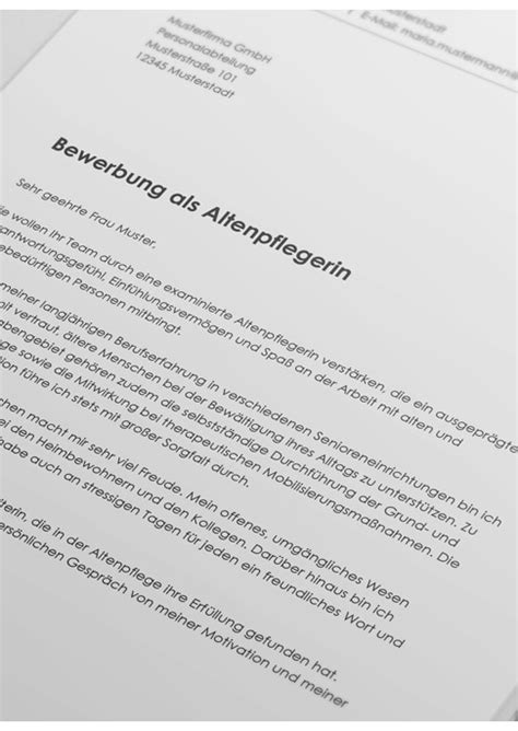 Bewerbung als Altenpfleger / Altenpflegerin ...