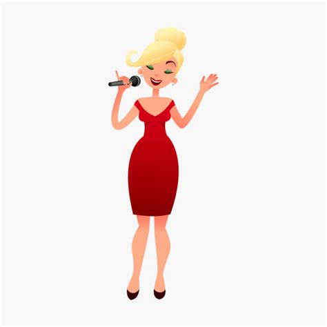 Best Cartoon Of A Blonde Female Singers Illustrations Royalty Free