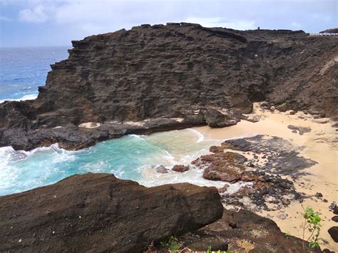 Halona Beach Cove Oahu Is A Small Pocket Of Sand Located On The