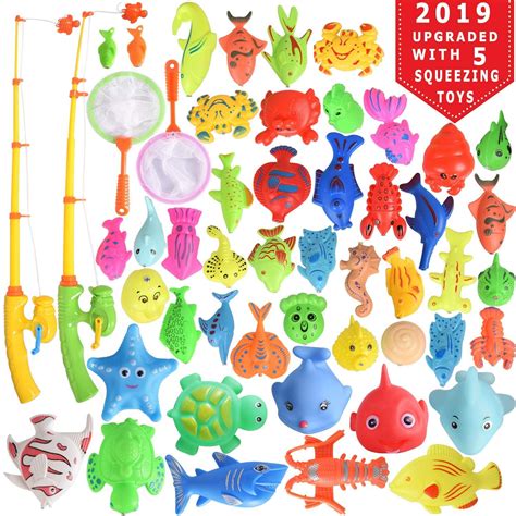 40 Pcs Magnetic Fishing Toys Game Set For Kids Water Table Bathtub