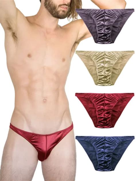 mens satin bikini briefs panties s to 3xl silky sexy mens underwear multi pack 26 99 picclick