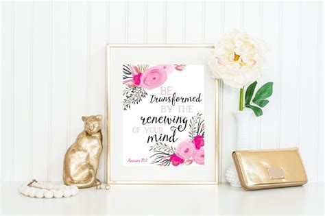 Be Transformed By The Renewal Of Your Mind Print Romans 122 Etsy In 2022 Scripture Print