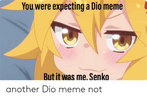 You Were Expecting A Dio Meme But It Was Me Senko Another Dio Meme Not