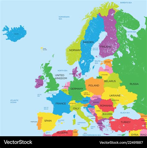 Europe Map Detailed Political Map With Lables Stock Vector Images And