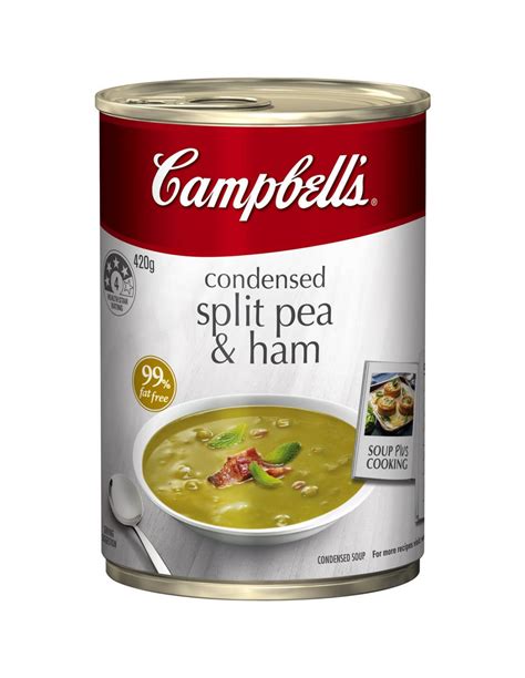 Stir in the soup and peas and heat to a boil. Campbell's Canned Soup Split Pea & Ham 420g | Ally's ...