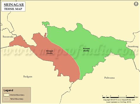 Srinagar Tehsil Map