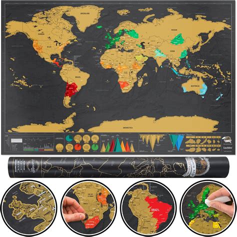 Buy Luckies Of London Scratch Map Deluxe Scratch Off World Map World Map Wall Art World Map