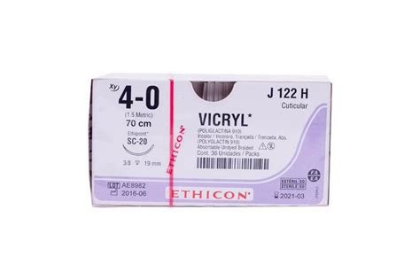 Vicryl Sutura De ácido Poliglicolico Incoloro 4 0 Long 70cm Aguja S
