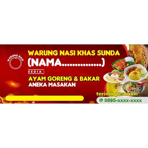 Jual CUSTOMIZE DESAIN DAN CETAK BANER SPANDUK WARUNG NASI Shopee