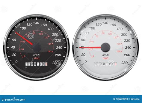 Speedometer Set Kilometers And Miles Stock Vector Illustration Of