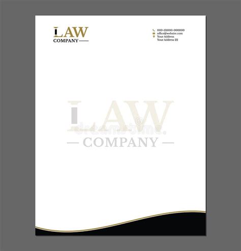Law Or Attorney Letterhead Template For Print With Logo Stock Vector