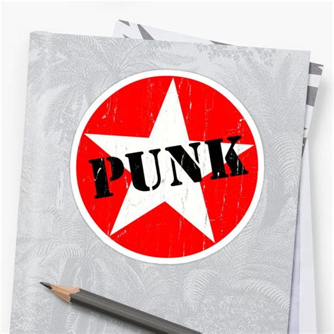 Punk Road Worn Distressed Grunge Star Logo Sticker By Bobbyg305