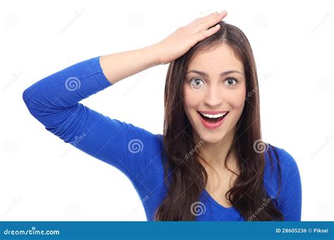 Shocked Woman With Hand On Head Stock Photo Image Of Attractive